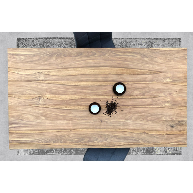 Amanda Solid Wood Top Dining Table, 75cm H x 178cm L x 90cm W