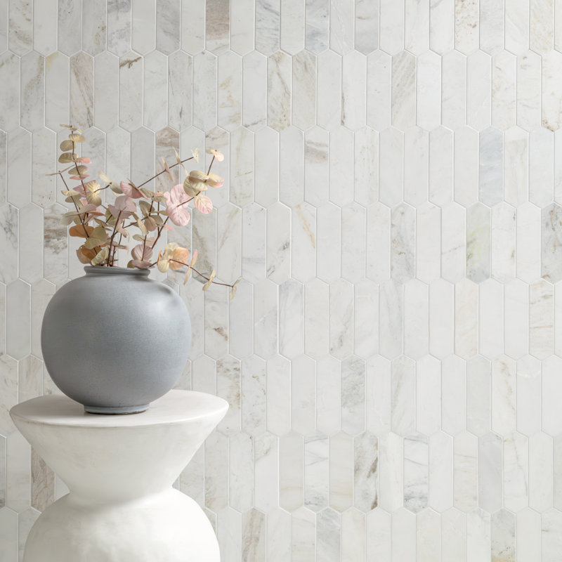 Arabescato Venato 12 in. x 12 in. Honed Marble Mosaic Floor and Wall Tile, Arabescato Venato