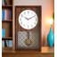 Horloge murale rectangulaire en bois massif brun et blanc