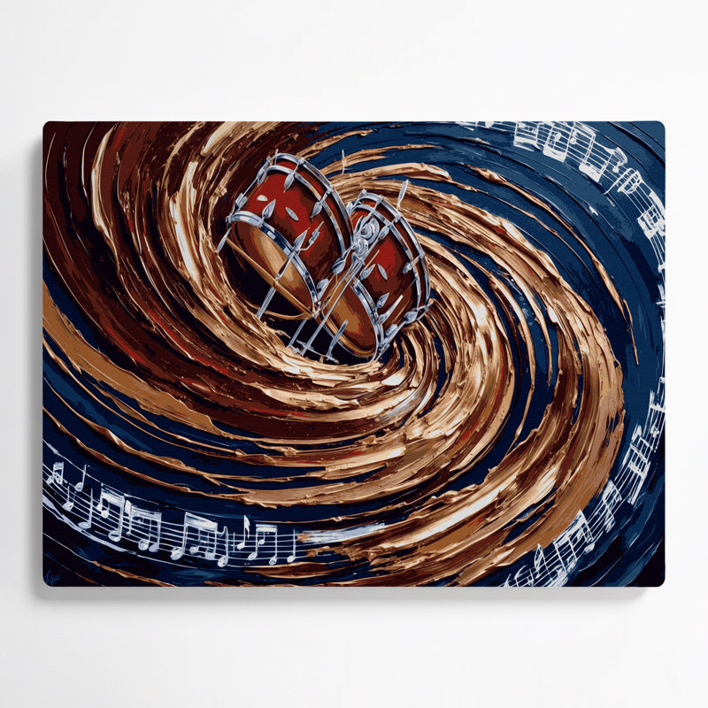 «Music Timpani», art mural en métal mauve, H 11 po x l 14 po