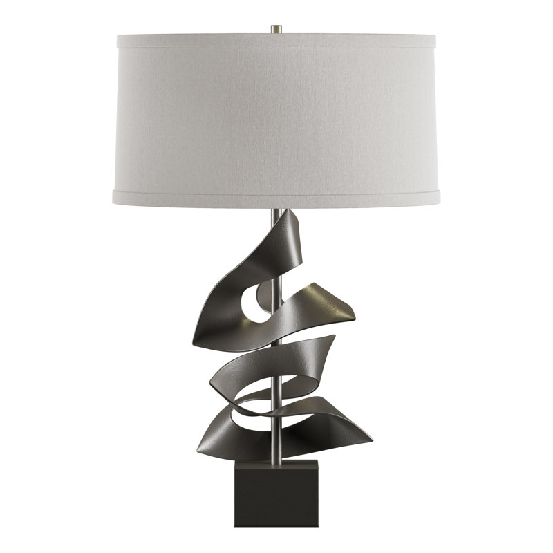 Gallery 24.7" Table Lamp, Dark Smoke, Flax