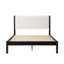 Structure de lit en bois massif Ardin avec tête de lit tapissier crème-702505938-677546133