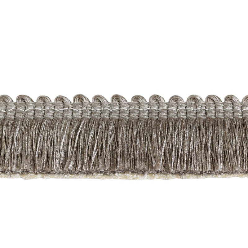 Ezra A Brush Fringe Fabric, Gravel