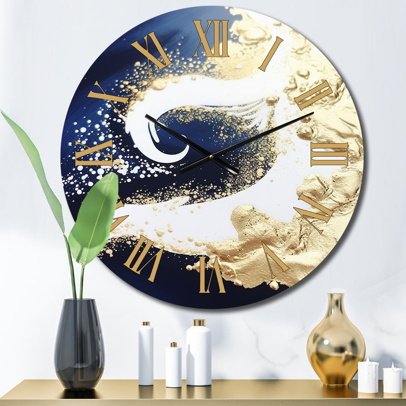 Horloge murale abstraite en métal, Petit