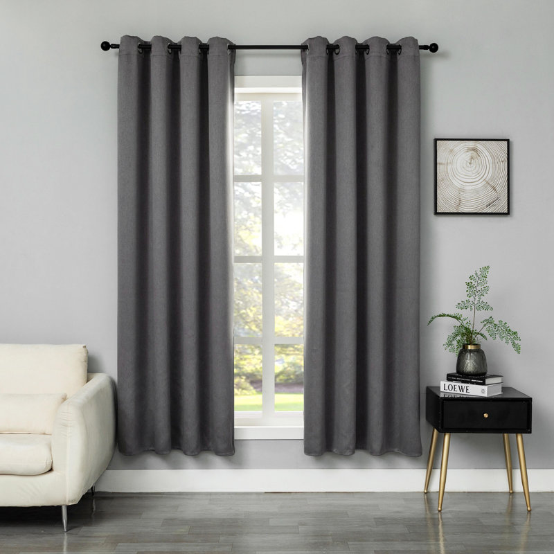 Catalano Blackout Curtains / Drapes Pair, Gray, 52" W x 96" L