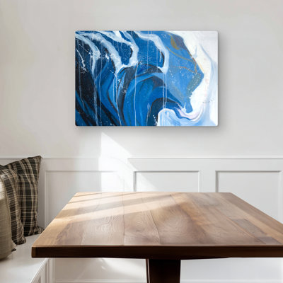 Abstract Wave in Motion - Marine Metal Print for Bathroom Decor