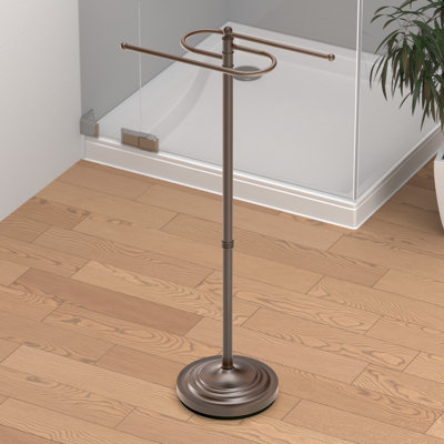 Free Standing Towel Holder | 38"H Floor Standing Towel Rack, Weighted and Padded Base