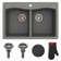 KRAUS Forteza™ 33" L Dual Mount 50/50 Double Bowl Granite Kitchen Sink