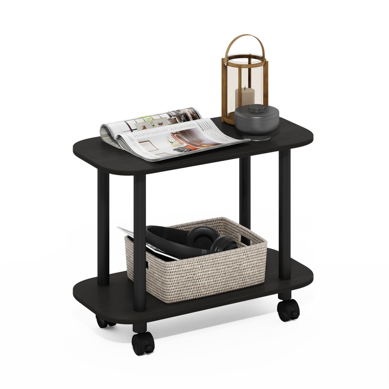 Alheidis Wheel End Table, Espresso