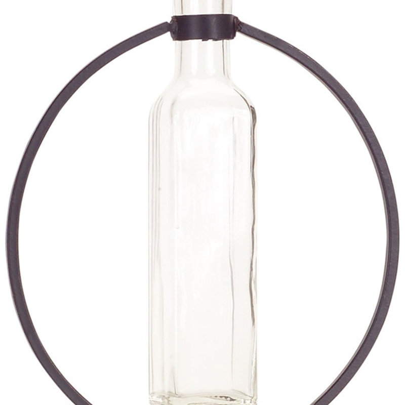 Ensemble de vases muraux ronds gris en métal de quatre décorations murales modernes 9 pouces