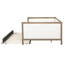 Lit de jour rembourré avec lit gigogne simple, fabrication en bois, lin et confortable