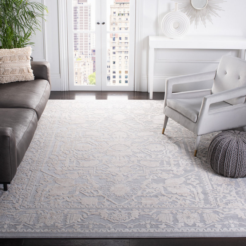Calidia Oriental Light Gray Area Rug, Rectangle 8' x 10'