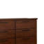 Tiroir de style transitionnel 6 tiroirs 65,38 po Taya Commode brun cerise