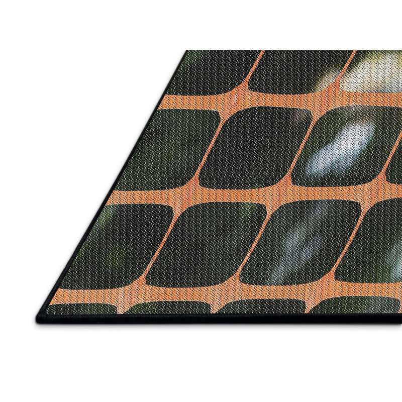 Gris/vert/rouge Tapis décoratif à motifs, Rectangle 5 pi x 8 pi