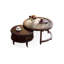 Ensemble de tables basses rondes en bois massif brun