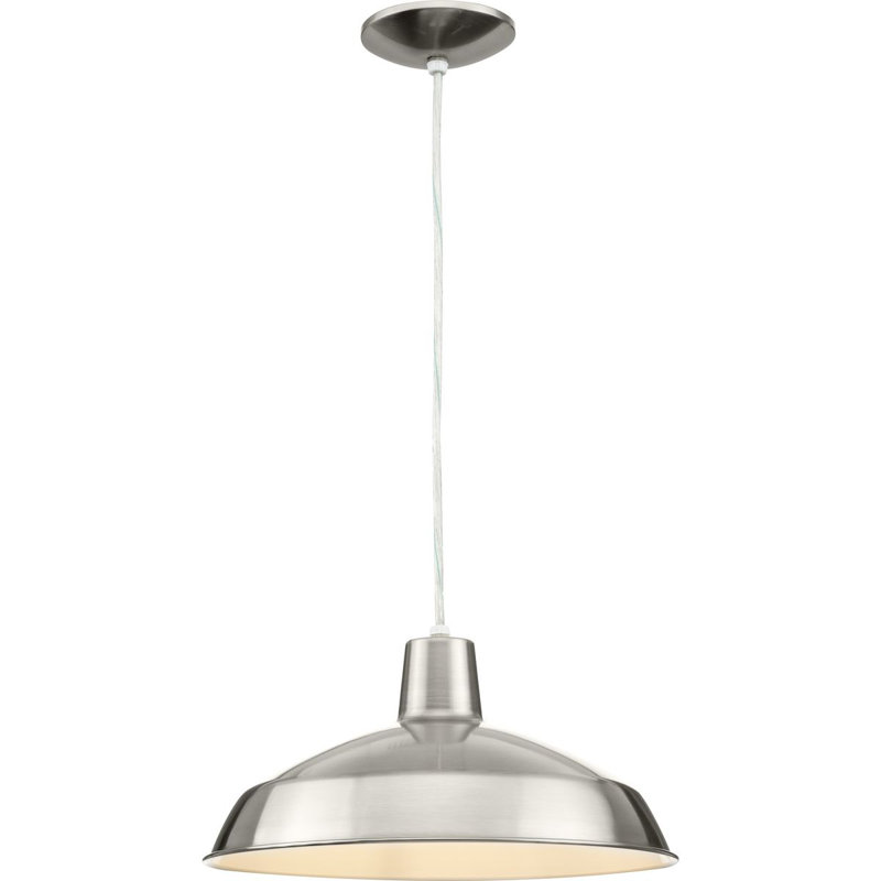 Luminaire suspendu conique 1 lumière, Nickel brossé