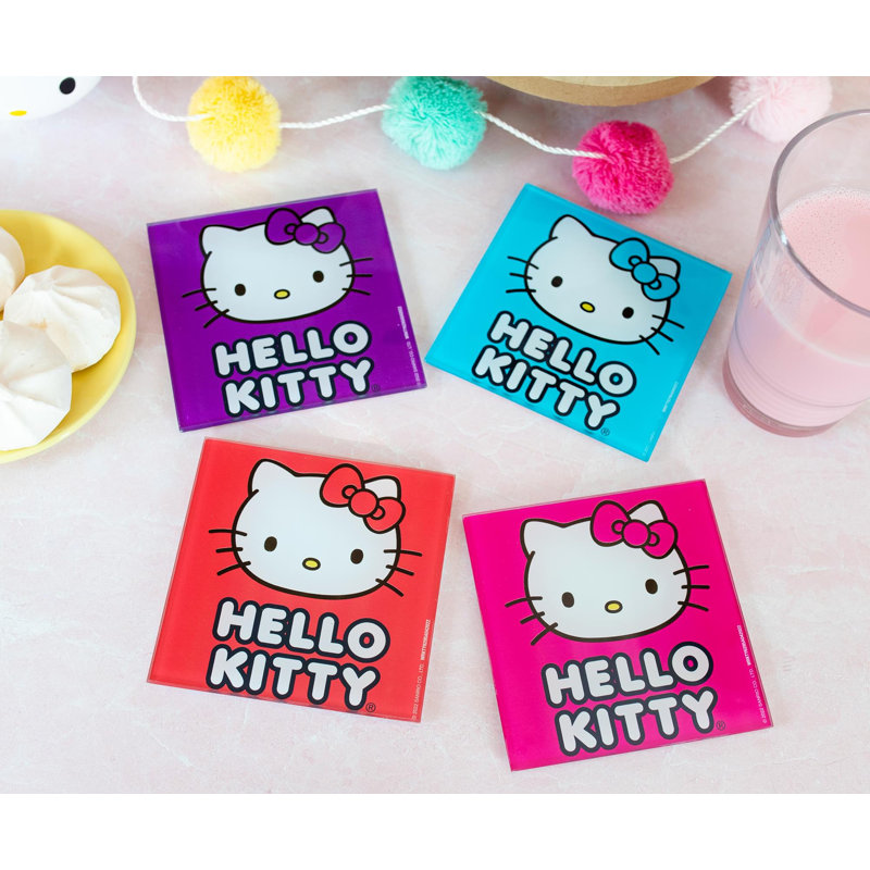Glass Square 4 Piece Coaster Set