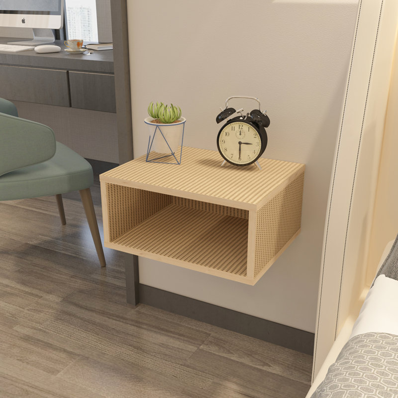 Damaree 45cm W Bedside Table, Hazeran Beige
