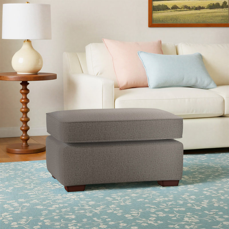 Keaton 31" Rectangle Standard Ottoman, Craftwood 42 Gray Performance Chenille