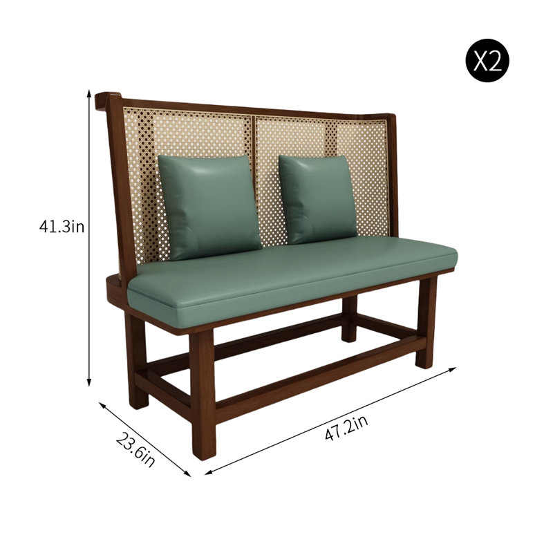 Banc rembourré en similicuir Retro Simple