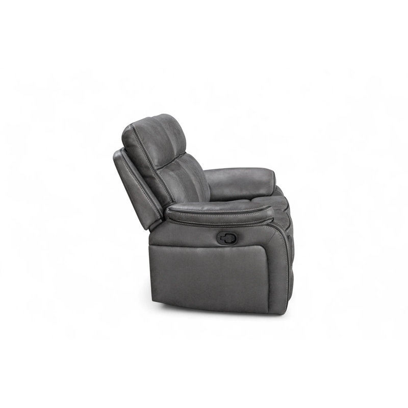 Faux Leather Reclining Sofa, 2