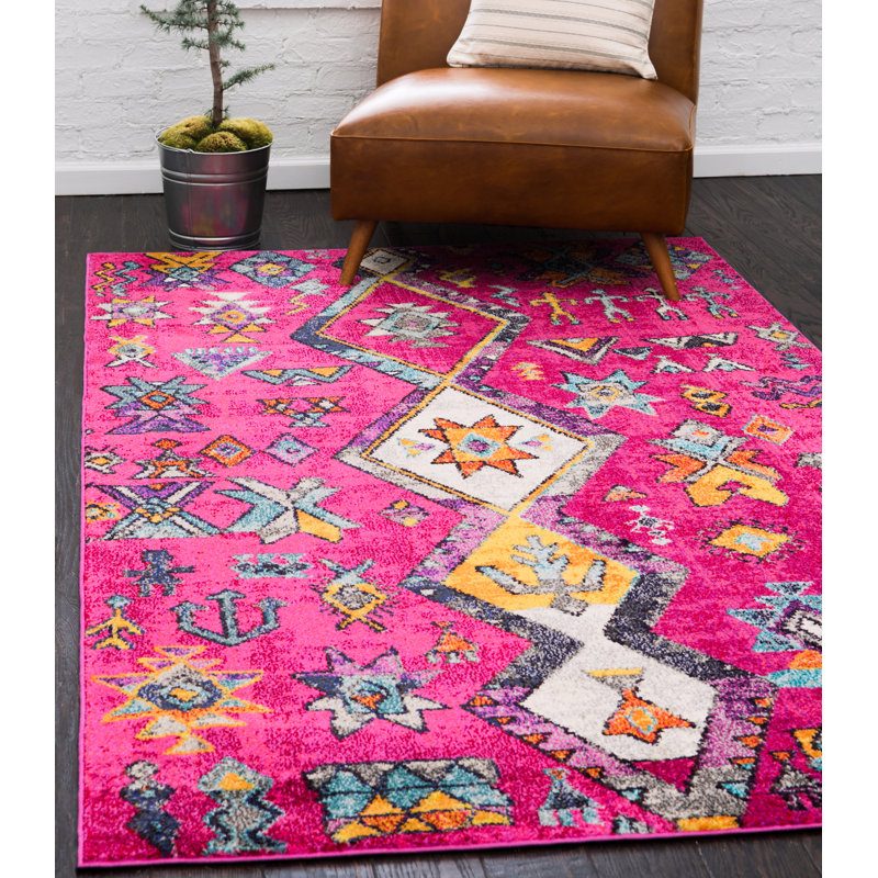 Giroux Washable Geometric Indoor Rug, Rectangle 4' x 6'