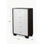 Armoire 5 tiroirs blanche et couleur café
