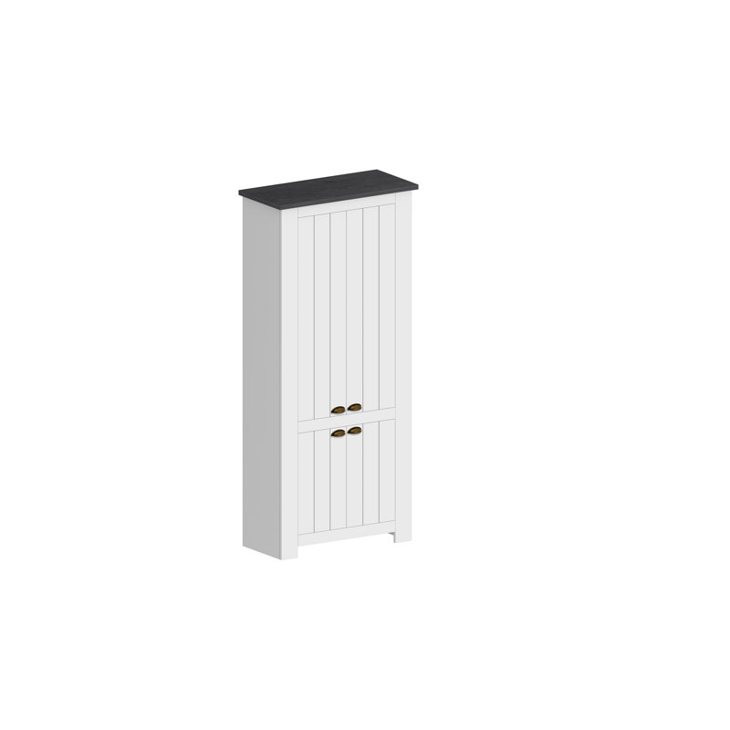 40 Pair Shoe Storage Cabinet, White/Grey