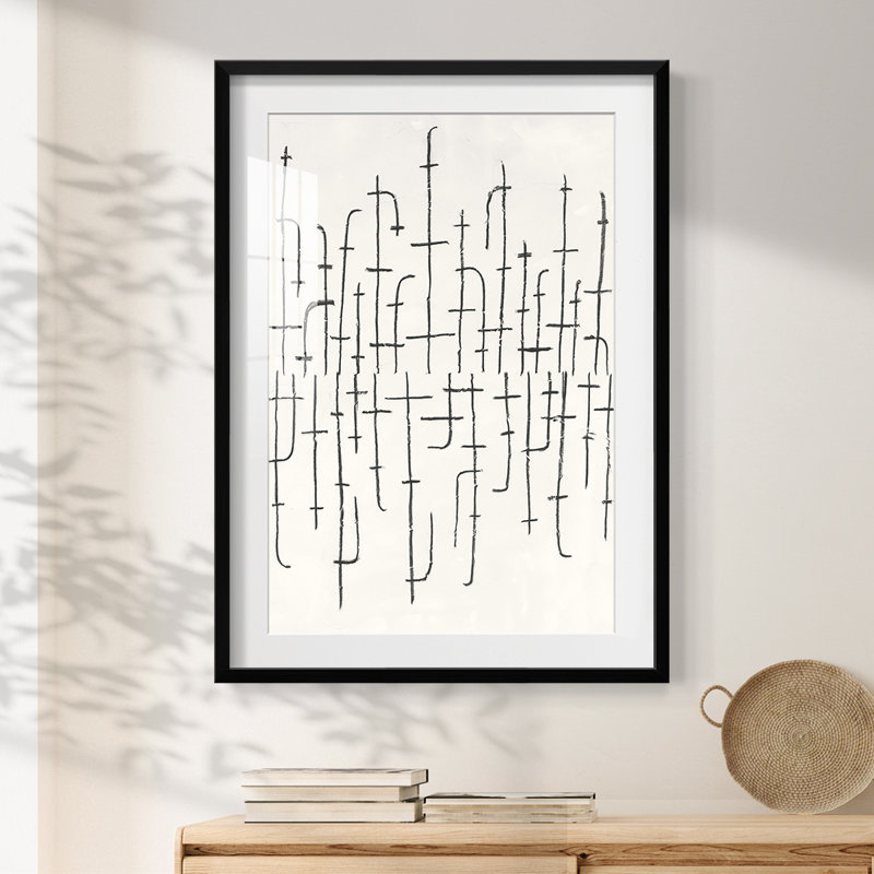 Vertical Arrangement II -Framed Print, 25.5" H x 17.5" W, Black