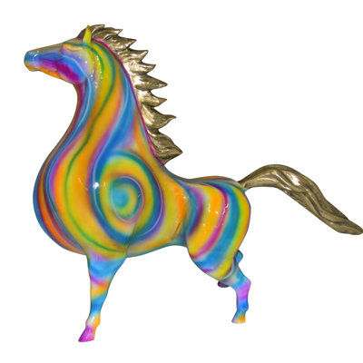 Dryfield Modern Horse Bronze Statue -  Size: 19"L x 9"W x 19"H.