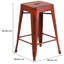 Kai Industrial Style Bar Stool - Set of 4 - Modern Metal Counter or Bar Height-1385812509-1394825059