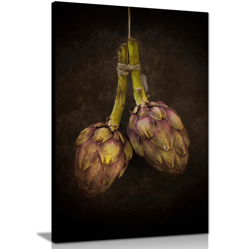 Caterpillar & Hanging Artichoke - Wrapped Canvas Print, 31cm H x 20cm W