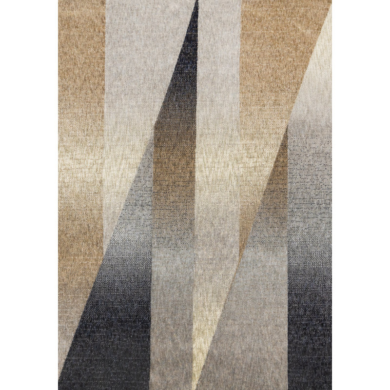 Tapis intérieur gris à poils courts Lecreasha, Rectangle 5 pi 3 po x 7 pi 7 po