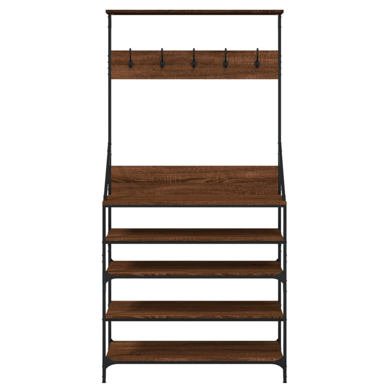 Adylinn 90cm Clothing Rack, Brown Oak