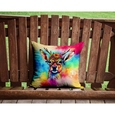 Hippie Animals Outdoor Throw Pillow