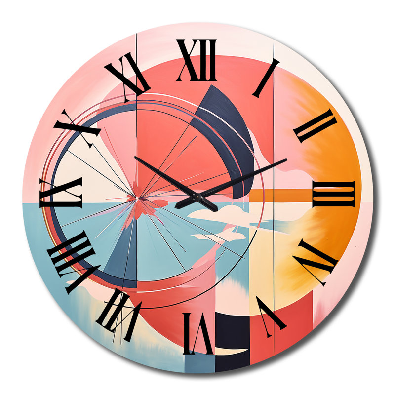 Horloge murale abstraite Mid-Century, Très grand