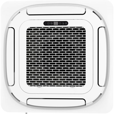 9000 BTU Ceiling Cassette Mini Split Air Conditioner with Ductless Cooling and Heating System - 8-Way 360° Airflow, Remote Control, 208/230V, 25ft Installation Kit Included