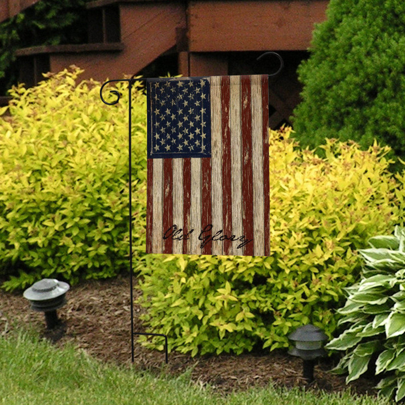 Drapeau de jardin patriotique Old Glory, Noir / gris / rouge / bleu