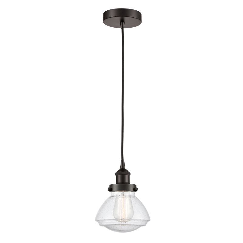 Luminaire suspendu simple à 1 lumière Caille, Bronze huilé