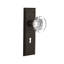 New York Plate with Decorative Keyhole and Round Clear Crystal Door Knob-1863145841