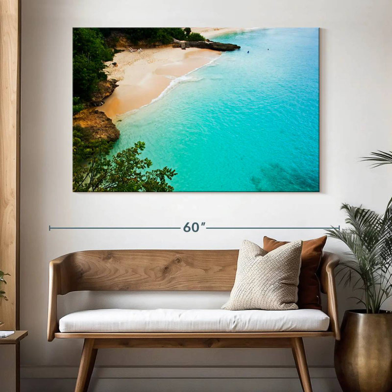 Gillard, plage de sable blanc, Anguilla, H 34 po x l 51 po