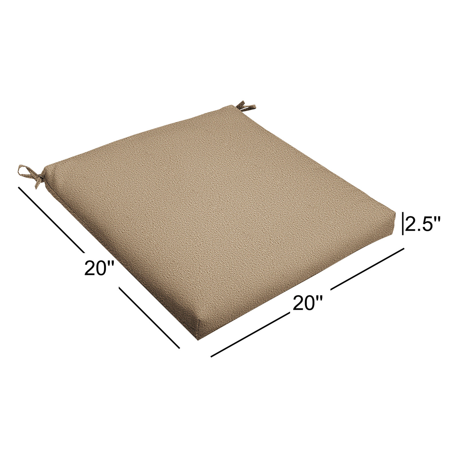 Outdoor Dining Chair Cushion, Tan, 20" x 20"
