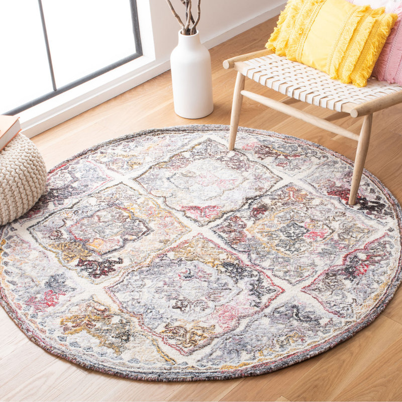 Micro-Loop Hand Tufted Performance Oriental Rug, Round 5'