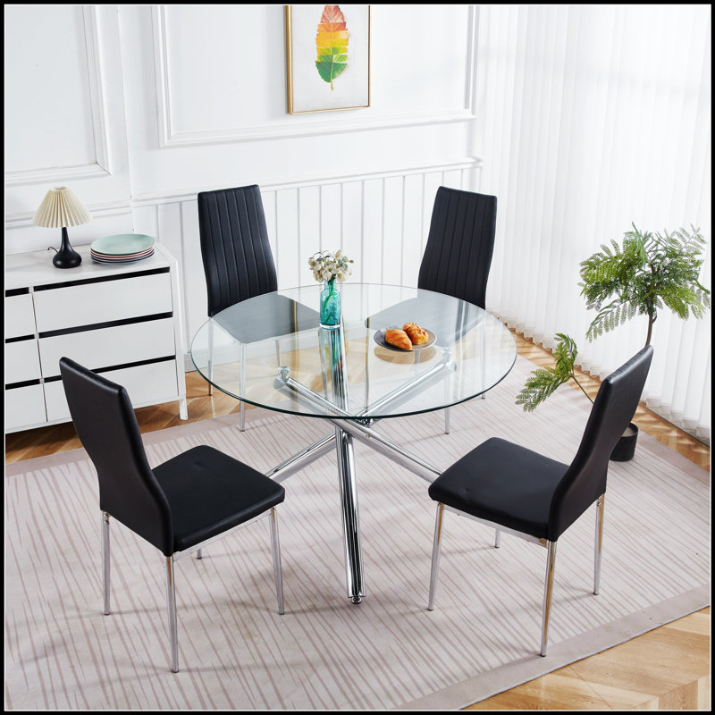 Ensemble de salle à manger de style Mid-Century avec pieds en métal, table de bout et table basse polyvalentes
