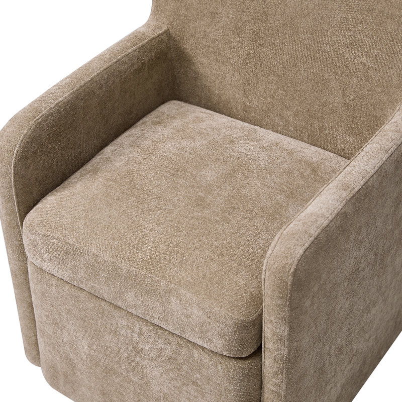 Gosselin Modern Storage Dining Chair with Casters, Sand