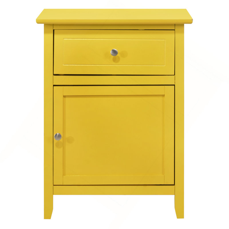 Table de chevet jaune vibrante, Jaune