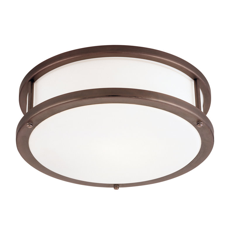 Plafonnier encastré en verre Tatom, Bronze, H 4,5 po x l 16 po x P 16 po, Incandescent