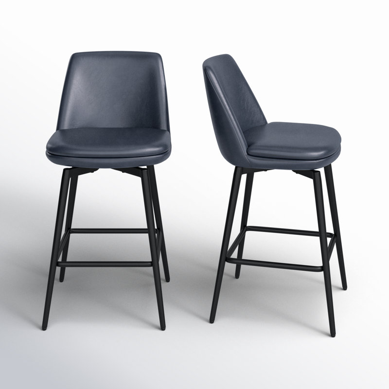 Tabouret Betzalel, Bleu, Tabouret de comptoir (siège d'une hauteur de 27 p