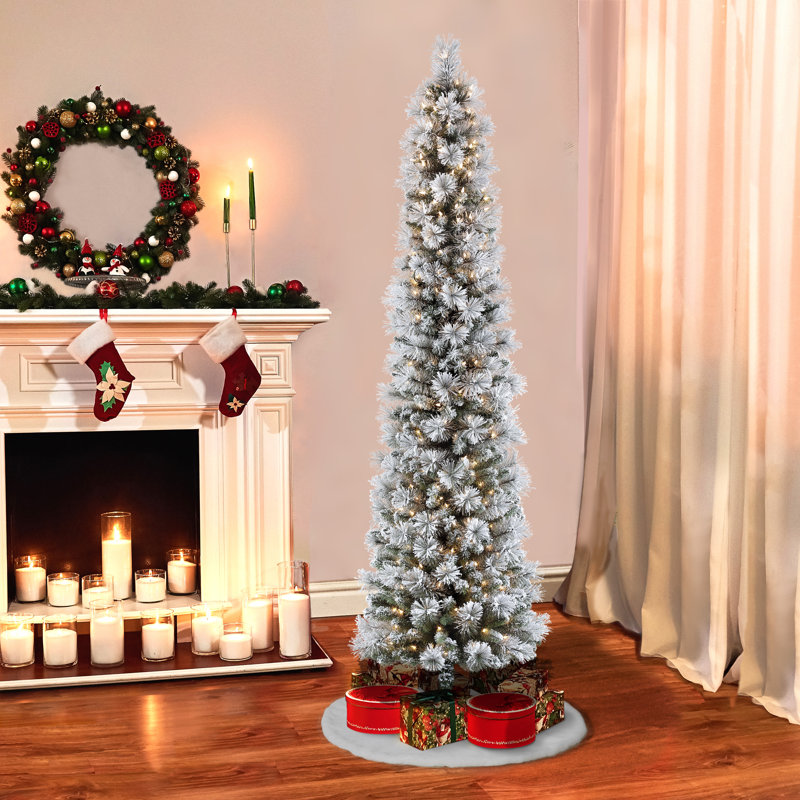 Lighted Pine Christmas Tree, 7.5' H
