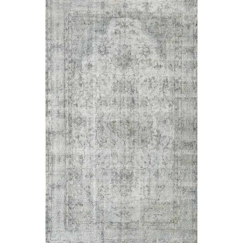 Tapis de zone gris en laine touffeté à la main Tallega